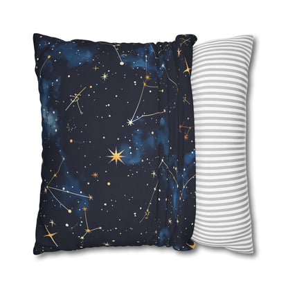 "Transform your bedroom with our Starry Night Constellation Stars pillowcase, featuring a seamless pattern of twinkling stars for a dreamy galaxy sleep experience."