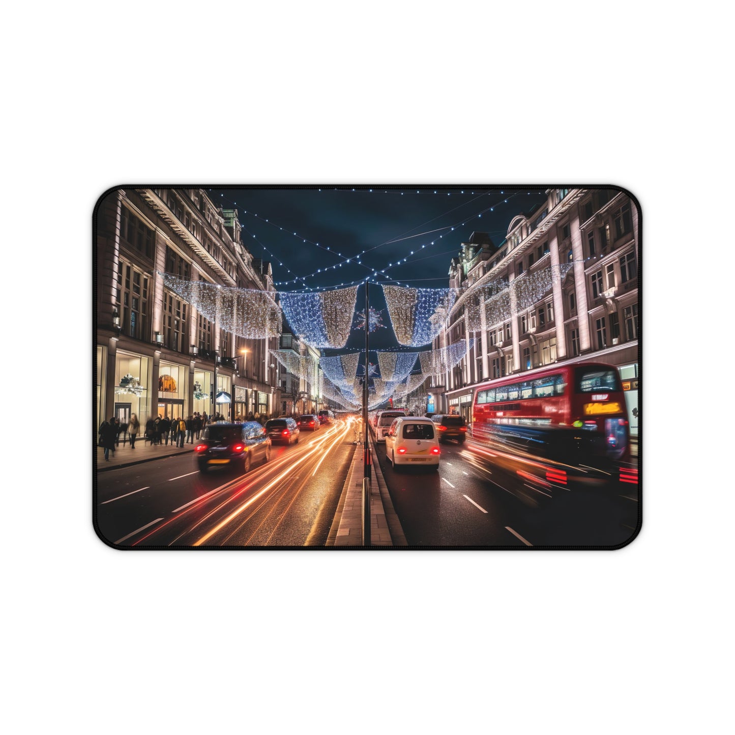 "Oxford Street Desk Mat Luxe - Stylish aerial view of London for inspiring workspace decor"