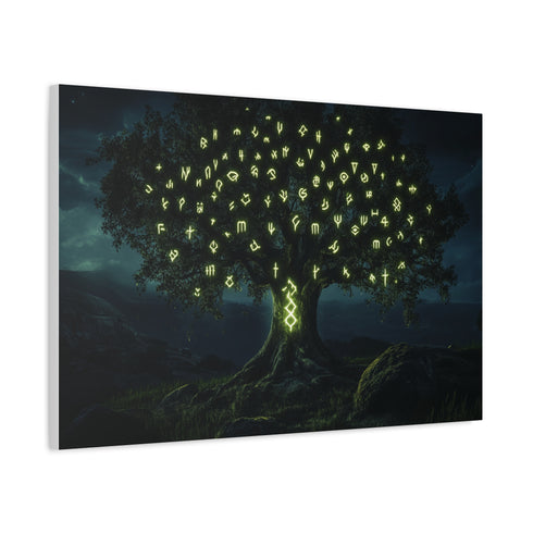 Tree with Leaves as Glowing Runes — Canvas Wall Art — Product Detail View 6