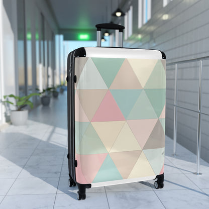 Travel in Style: Pastel Geometric Suitcase