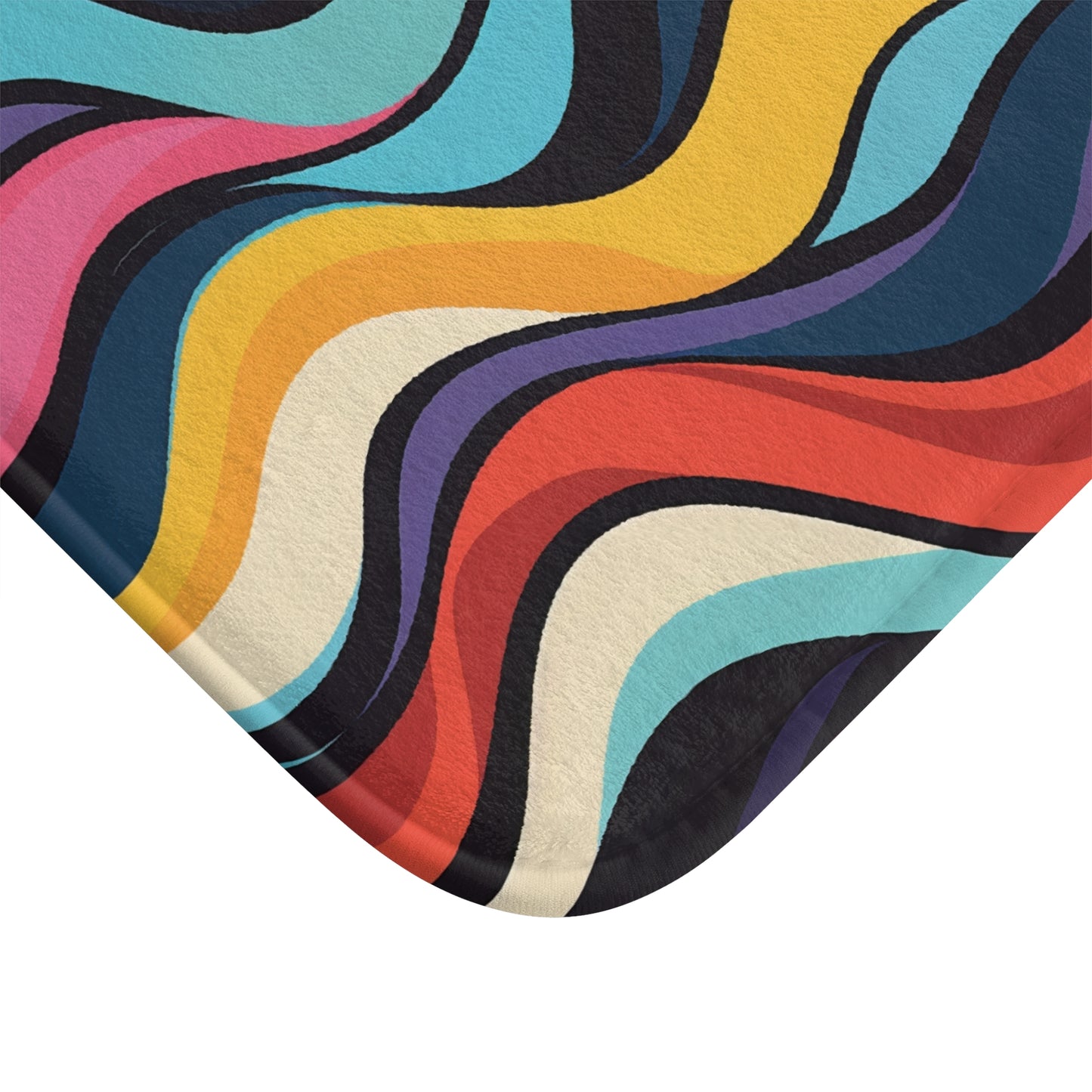 Retro Waves Pattern Bath Mat