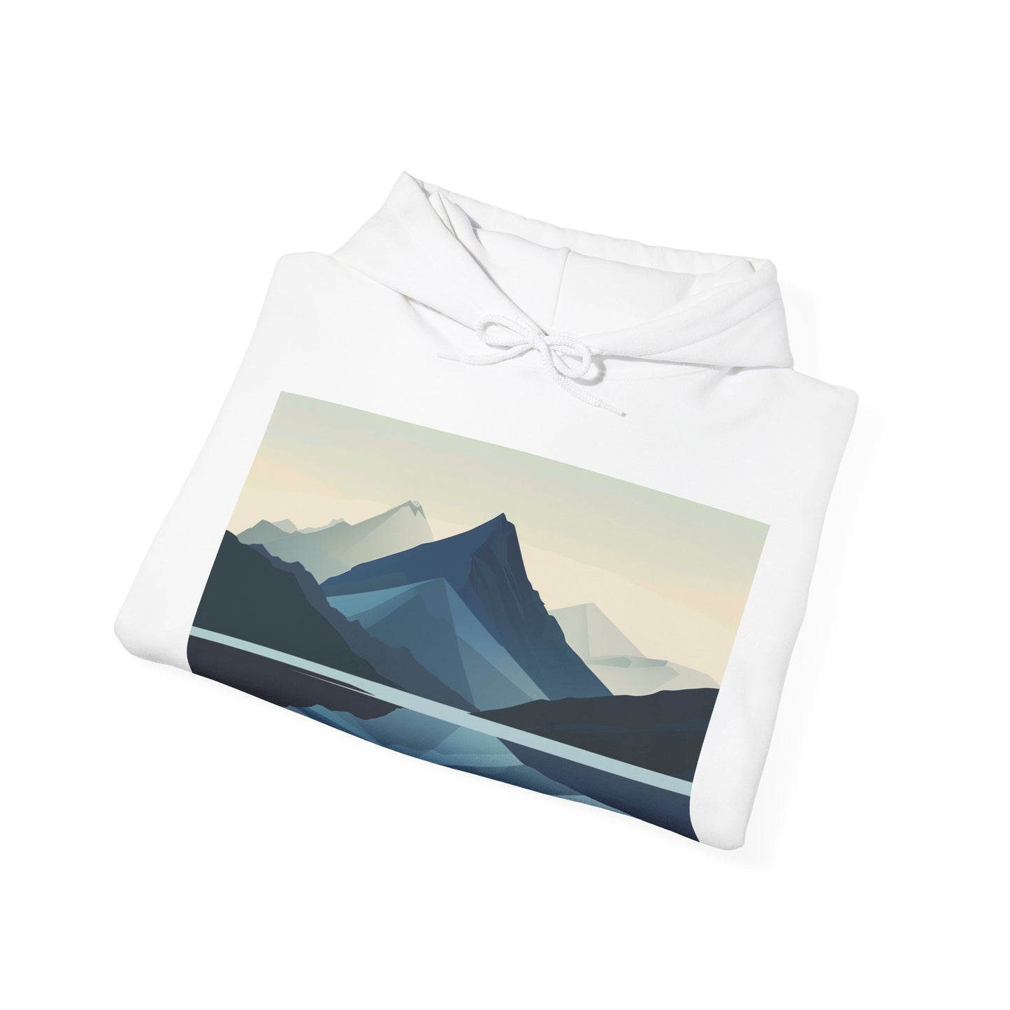 Wilderness Within: Find Serenity in the Simple Lines of this Minimalist Mountainscape Hoodie