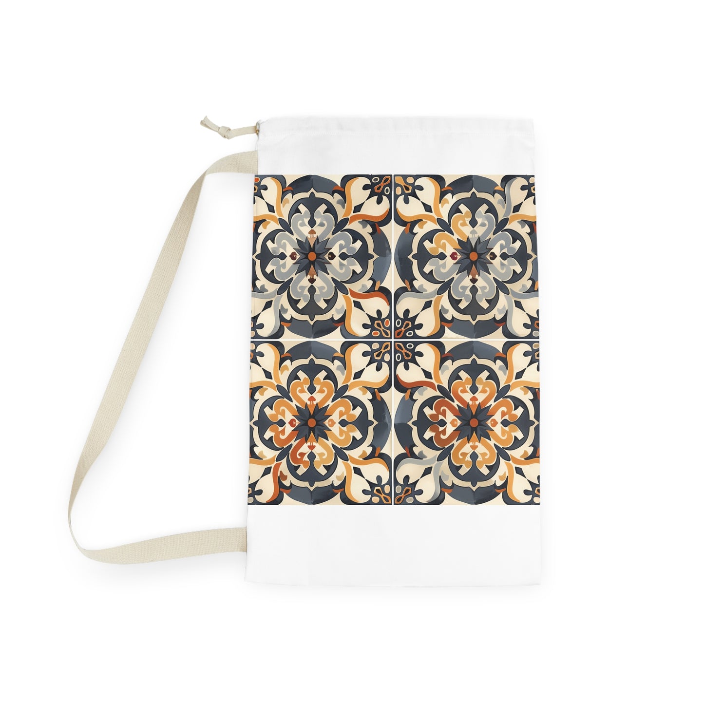 Stylish Artisan Tile Laundry Bag with Durable Design and Tile-Inspired Print for Sophisticated Spaces