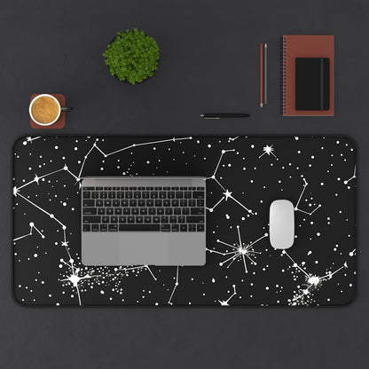 "Starry Night Desk Mat with Constellation Stars pattern for celestial beauty"