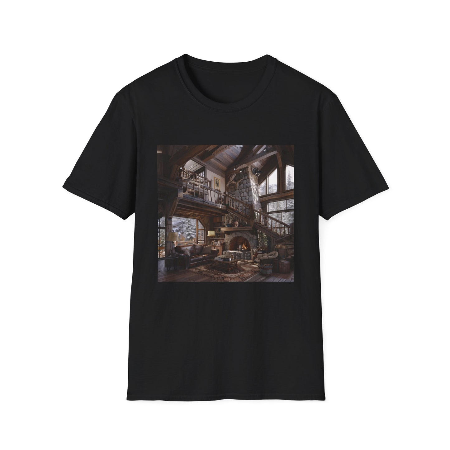 Mountaintop Sanctuary: A Rustic Cabin Getaway | T-Shirt | DTG, Men's Clothing, Regular fit, T-Shirts, Unisex, Women's Clothing | Prints with Passion