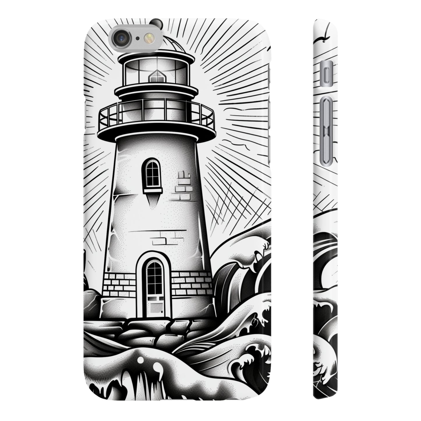 Coastal Charm:Hand-Drawn Lighthouse Phone Case