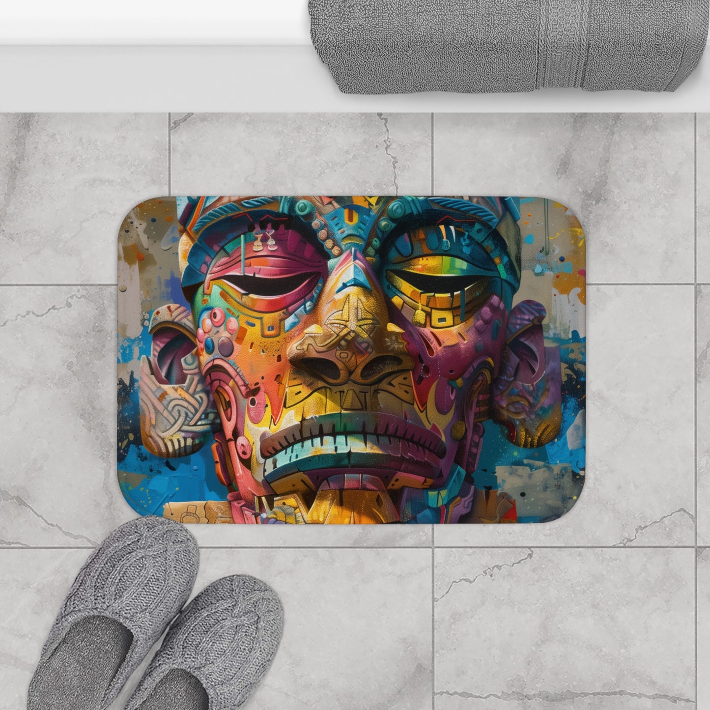 Neon Tribal Bath Mat | Bath Mats | Bath, Bathroom, Home & Living, Indoor, Sublimation | Prints with Passion