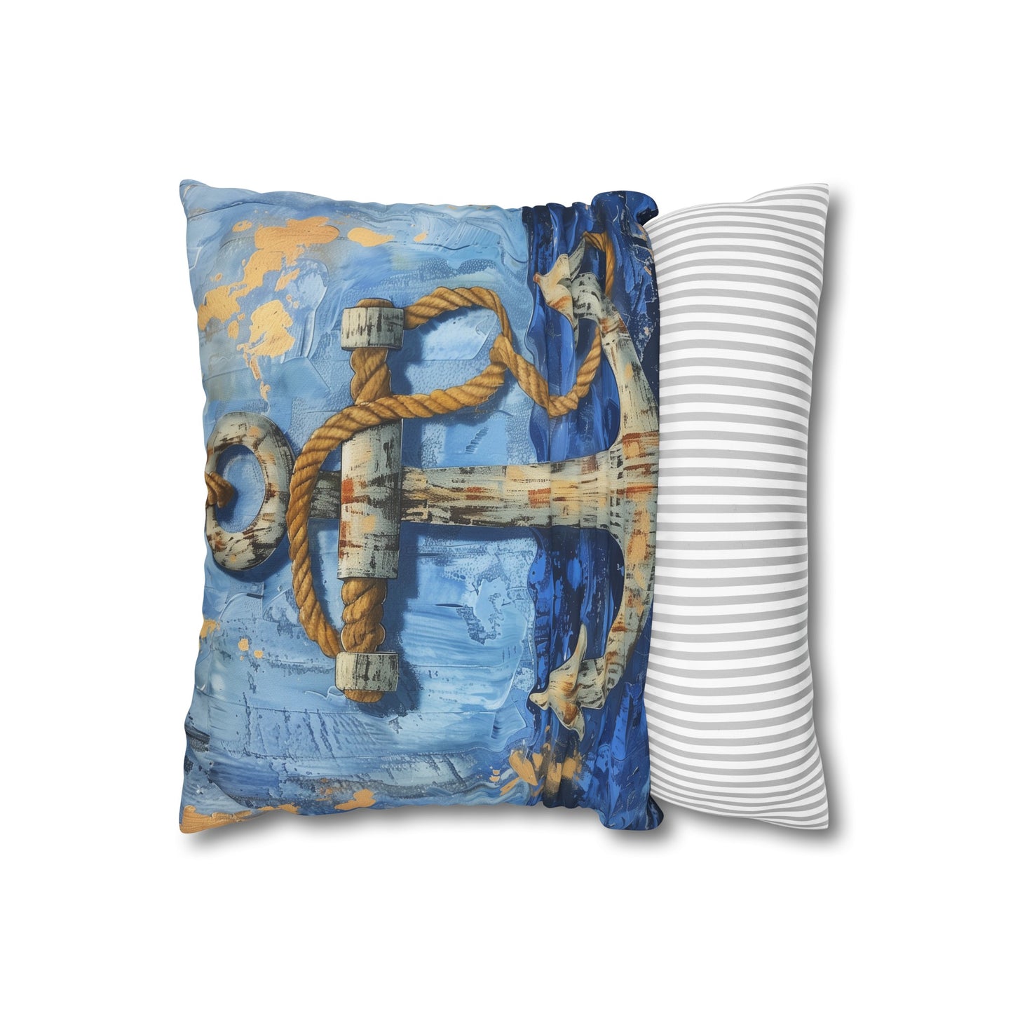 "Seafarer's Rest Pillowcase - Nautical Anchor & Rope Design, High-Quality Material, Perfect for All Seasons | Printswithpassion"