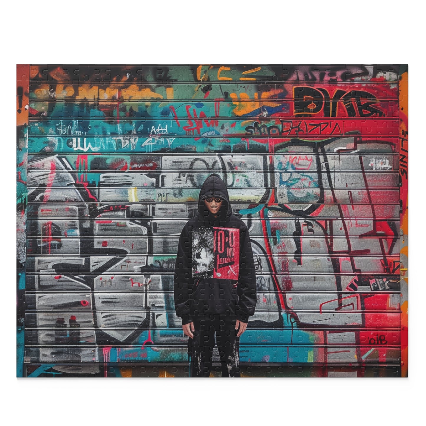 Vibrant streetwear typography jigsaw puzzle with bold designs and intricate details for puzzle enthusiasts.