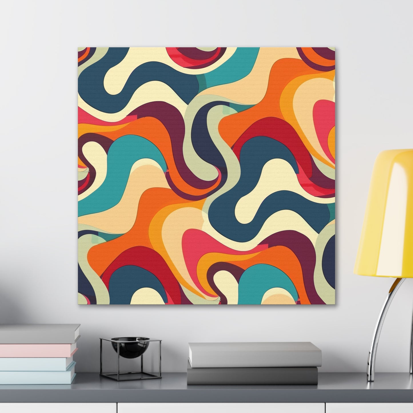 Vibrant Retro Waves Canvas Print