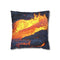 Lava Flowing from Floating Volcano — 40×40 Cushion Cover — Front 40×40 cm Square Cushion View