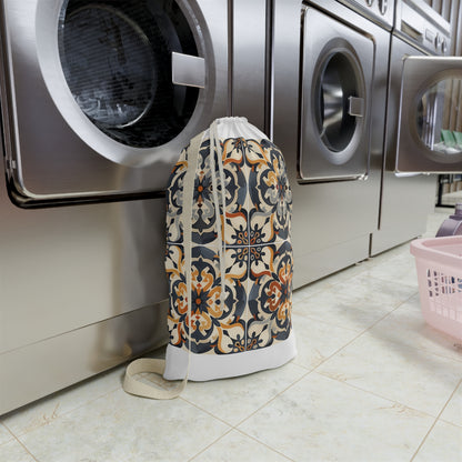 "Stylish Artisan Tile Laundry Bag with Durable Design and Beautiful Print - Add Sophistication to Your Space"