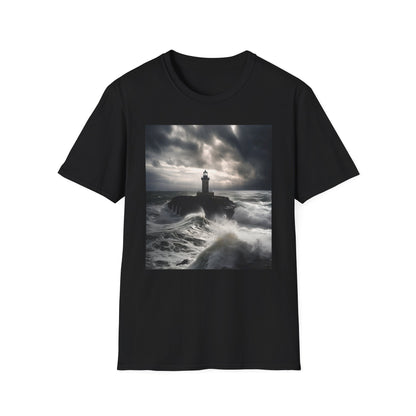 Beacon of Resilience Amidst the Fury | T-Shirt | Cotton, Crew neck, DTG, Men's Clothing, Neck Labels, Regular fit, T-shirts, Women's Clothing | Prints with Passion