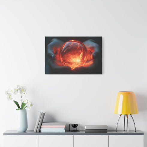 Orb of Memories Glowing in Hands — Canvas Wall Art — Product Detail View 7