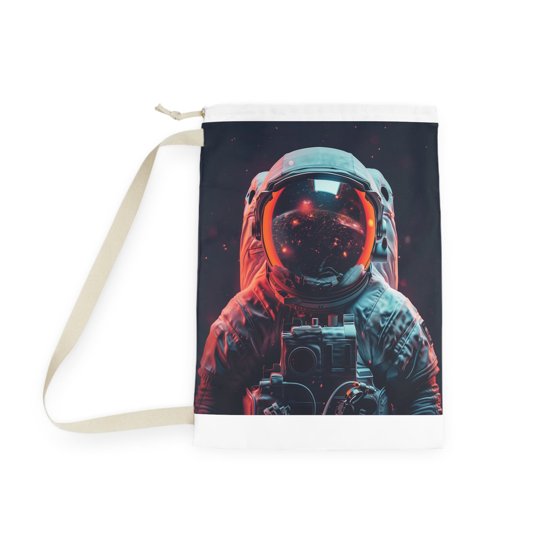 "Astro Laundry Bag - Space astronaut laundry adventures, durable design, holds all cosmic clothing needs"