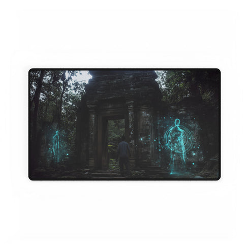 Holographic Jungle Ruins Neon Spirits Gaming XXL Extended Desk Mat - View 2 | Prints With Passion