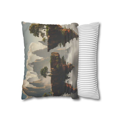 "Floating Dreamscapes Pillowcase – High-quality, comfortable, and stylish pillowcase featuring surreal floating islands in a vibrant sky. Perfect for all seasons. Makes a great gift. Shop now!"