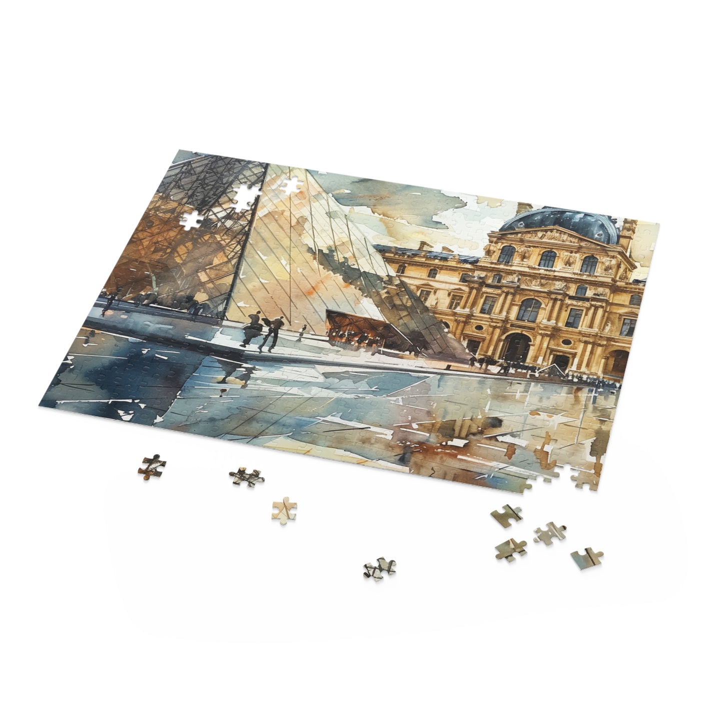 Paris Louvre Watercolor Jigsaw Puzzle