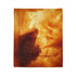 Frozen Ship Adrift in Firestorm Plush Fleece Throw Blanket