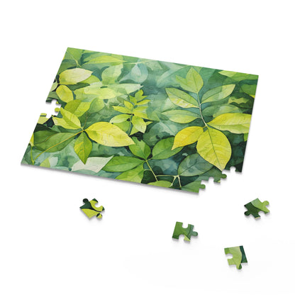 Summer Foliage Texture Puzzle - Piece together a vibrant watercolor scene of lush foliage. Perfect indoor entertainment!