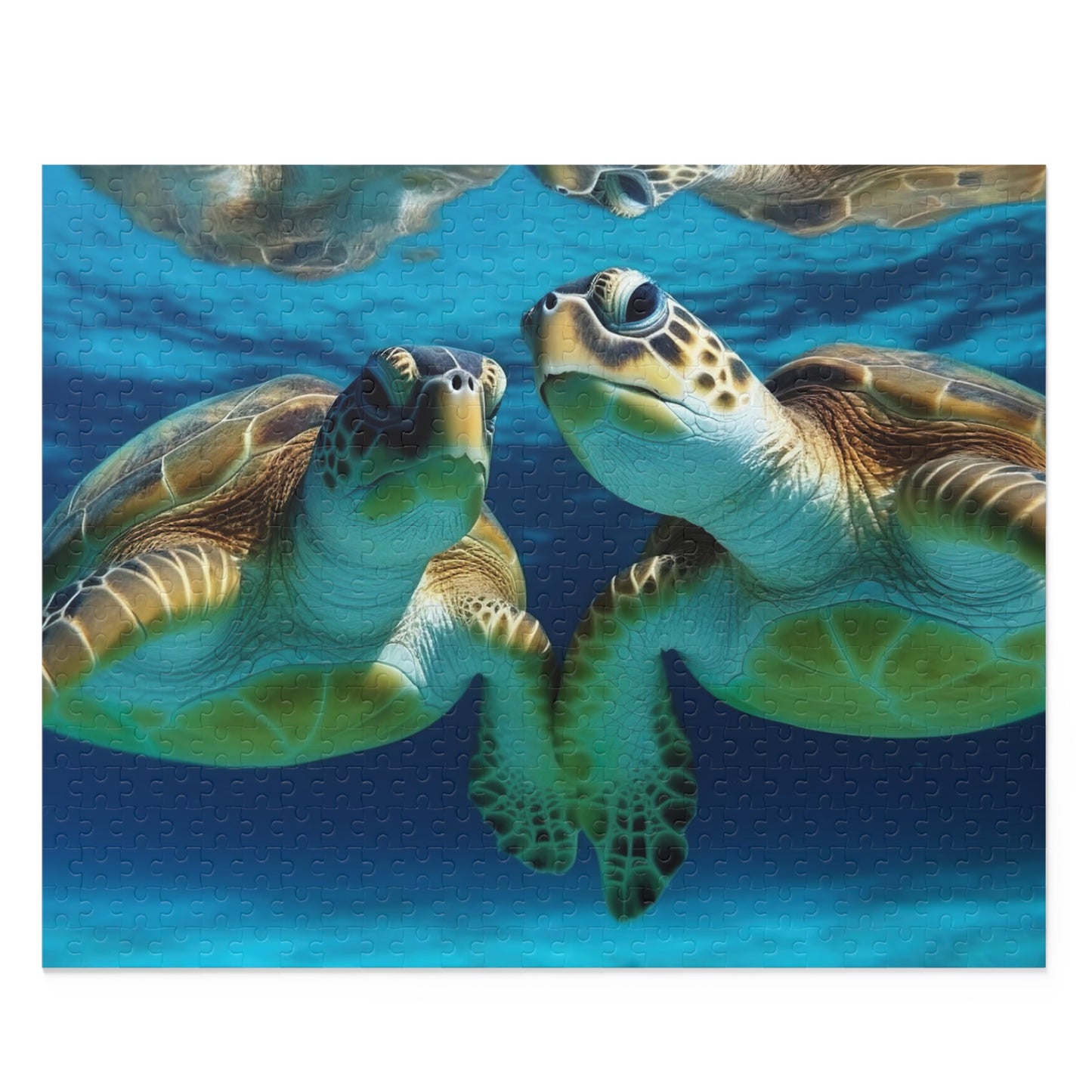 "Discover Turtle Paradise with this tranquil jigsaw puzzle for animal lovers and nature enthusiasts"