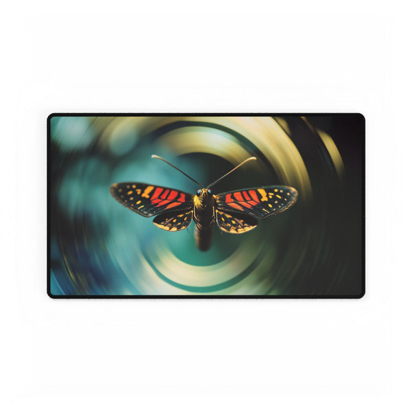 Moth Flying through Quantum Rings Gaming XXL Extended Desk Mat