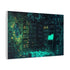 Overgrown Library with Glowing Books — Canvas Wall Art — Side Profile & Stretched Corner Detail