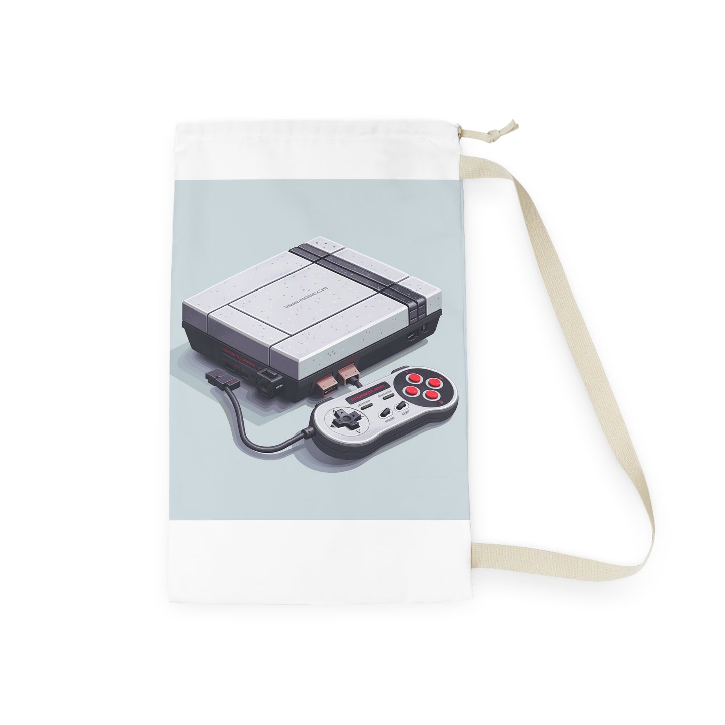 "Pixel Gaming Laundry Bag with Retro Console Design - Ideal for Gamers and Nostalgia Lovers"