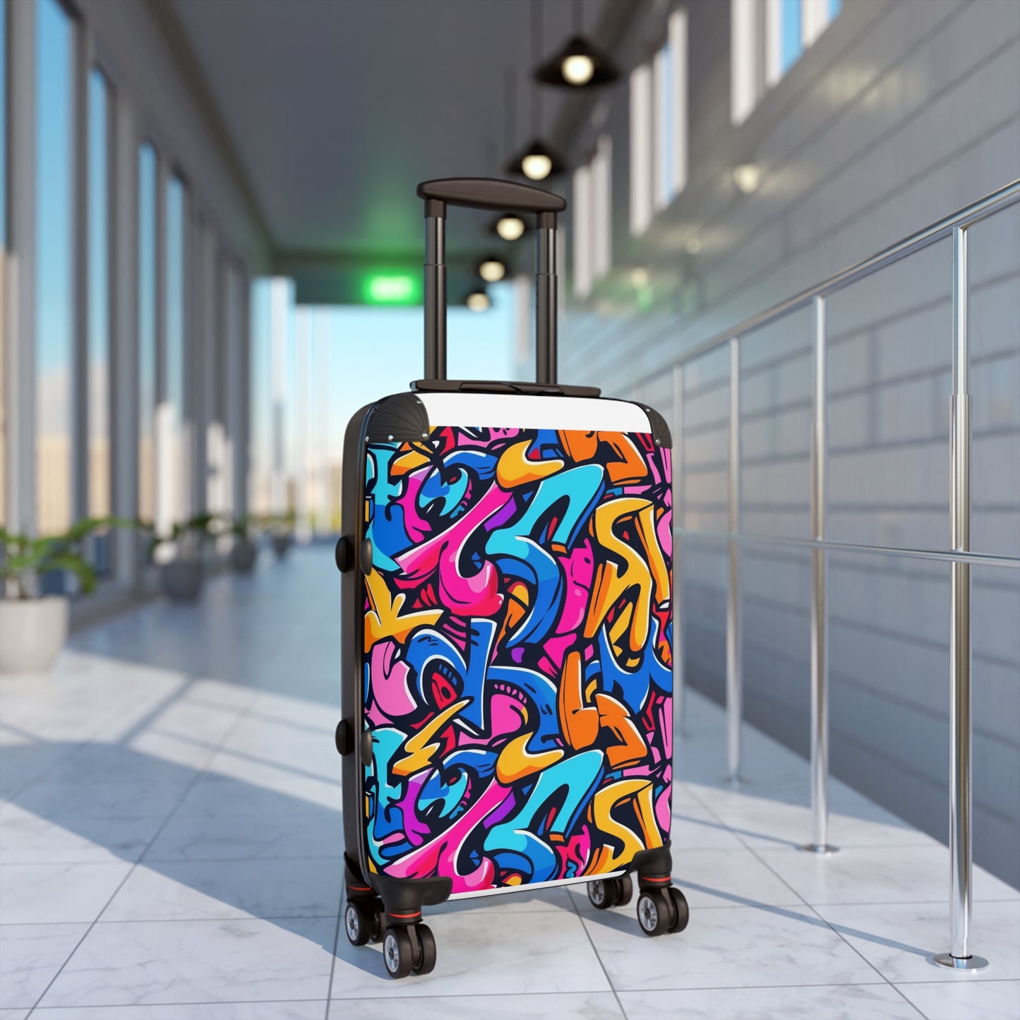 Neon Urban Graffiti Suitcase Set