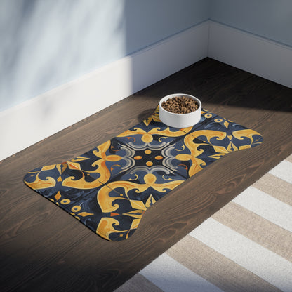 Artisan Tile Pet Feeding Mat: Chic & Functional Design