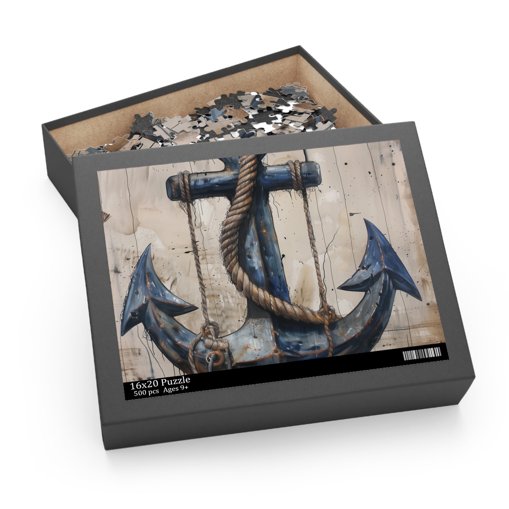 "Anchor and Rope Jigsaw Puzzle - Seafaring adventure with detailed nautical design, perfect for ocean lovers and puzzle enthusiasts"