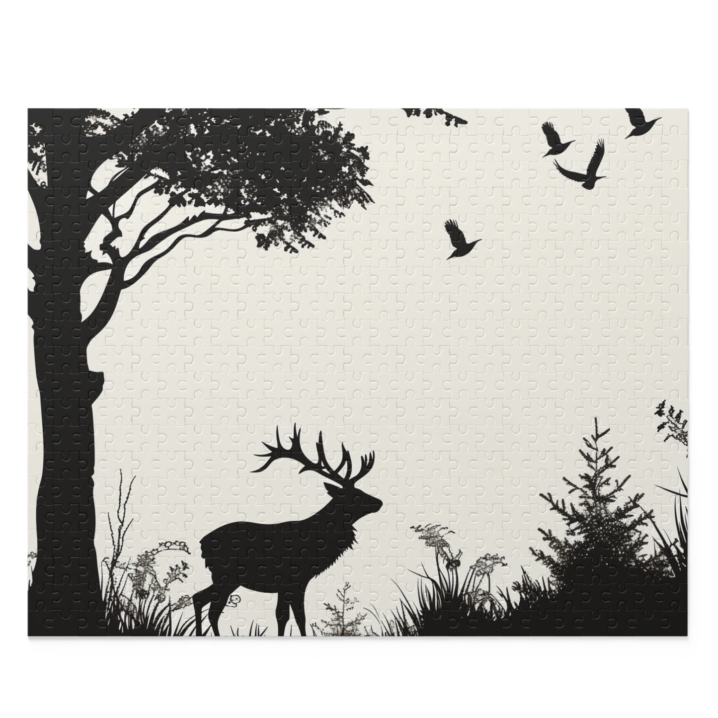 "Wildlife silhouette nature jigsaw puzzle - enjoy beautiful animal silhouettes in serene landscapes"