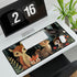 Woodland Creatures in a Forest Setting — XL & XXL Desk Mat — 3mm Non-Slip Natural Rubber Base Detail