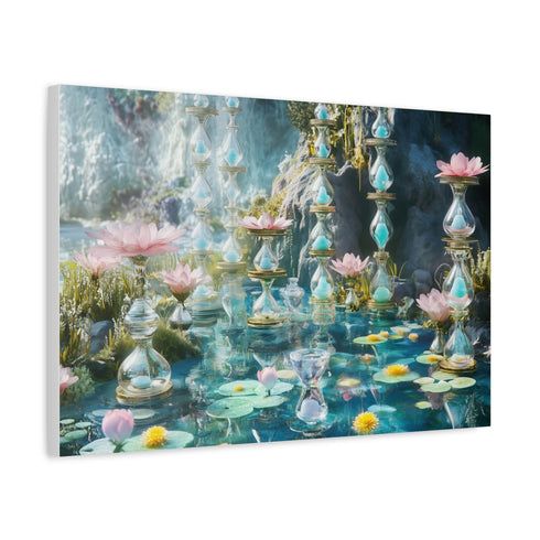 Garden of Floating Hourglasses Stretched Canvas Wall Art
