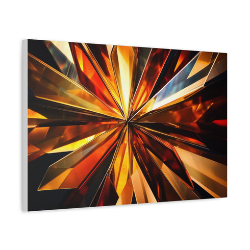 Geometric Starburst Explosion — Canvas Wall Art — Side Profile & Stretched Corner Detail