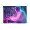 Data Ghost Drifting through Abandoned Plush Fleece Throw Blanket