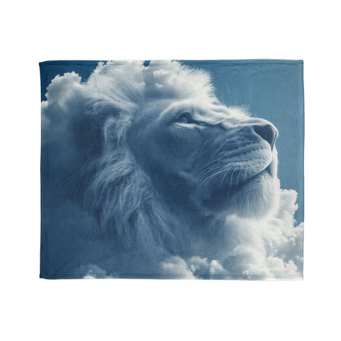 Cloud Shaped Like a Giant Lion Plush Fleece Throw Blanket
