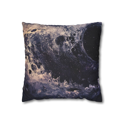 Black Hole Pulling in Stardust (Edition II) — 40×40 Cushion Cover — Front 40×40 cm Square Cushion View
