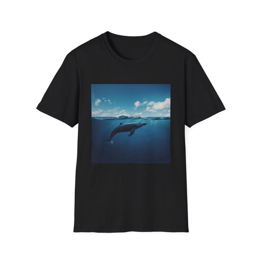 Ocean Voyage: A Minimalist Whale's Journey | T-Shirt | DTG, Men's Clothing, Regular fit, T-Shirts, Unisex, Women's Clothing | Prints with Passion