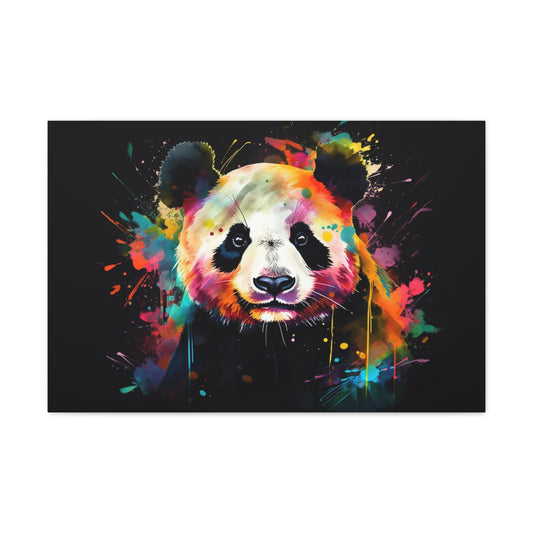 Cheerful Panda Watercolor Canvas Art | Canvas | Art & Wall Decor, Canvas, Fall Picks, Hanging Hardware, Home & Living, Indoor, Top Spring Products, Valentine's Day promotion | Prints with Passion