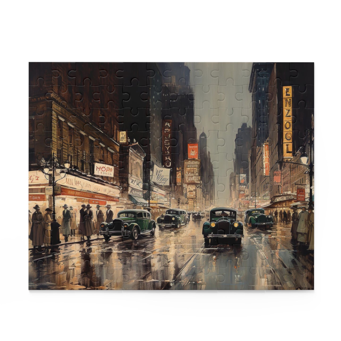 Roaring 20s NYC Jigsaw Puzzle - Transport yourself to 1920s New York with iconic landmarks and vintage charm. Perfect for history buffs and puzzle lovers!