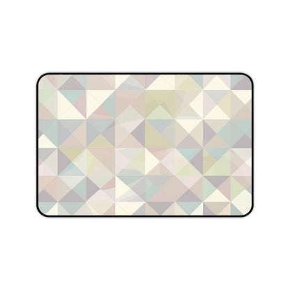 "Stylish Pastel Geometrics Desk Mat - Soft muted colors, chic seamless pattern for elevated workspaces"