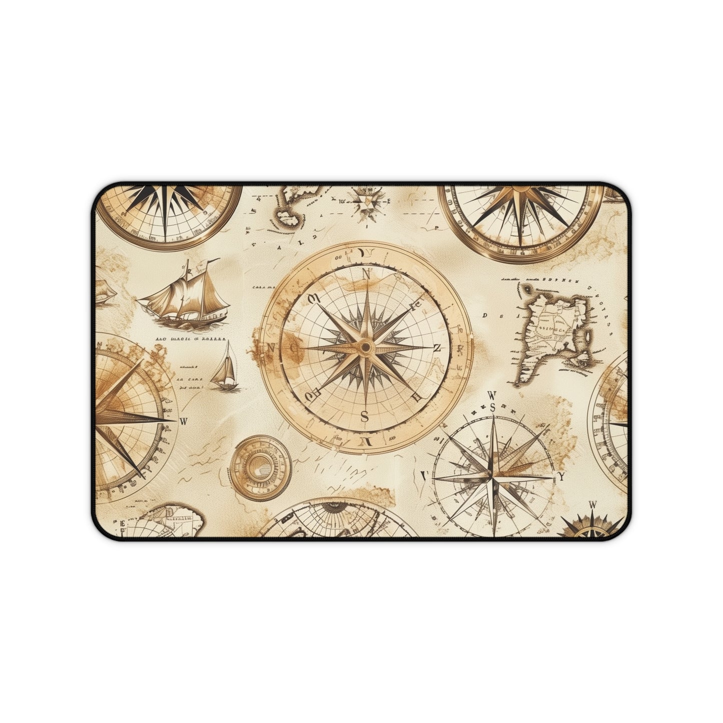 Vintage Maps Desk Mat - Antique Cartography Pattern for Nostalgic Workspace Charm