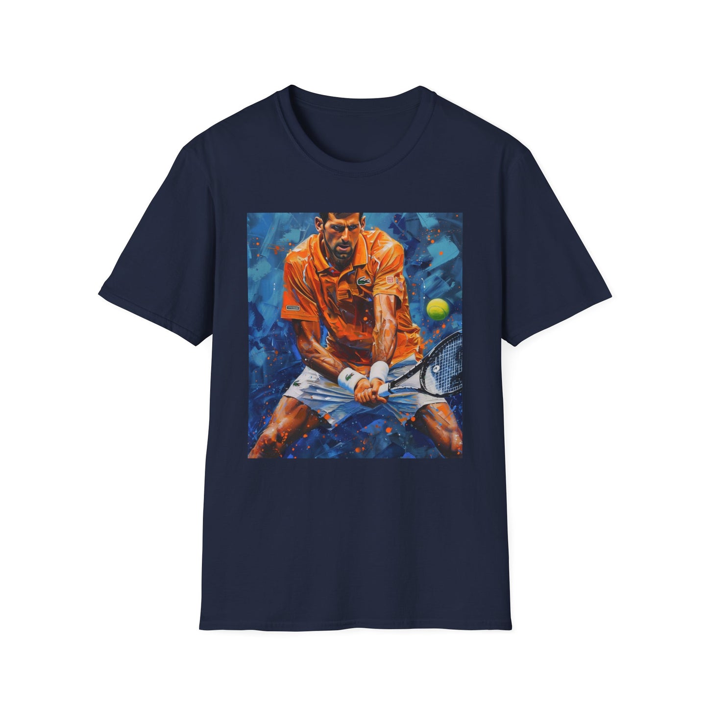 Djokovic Painting T-shirt: Ace of the Court Portrait Tee for Tennis Fans