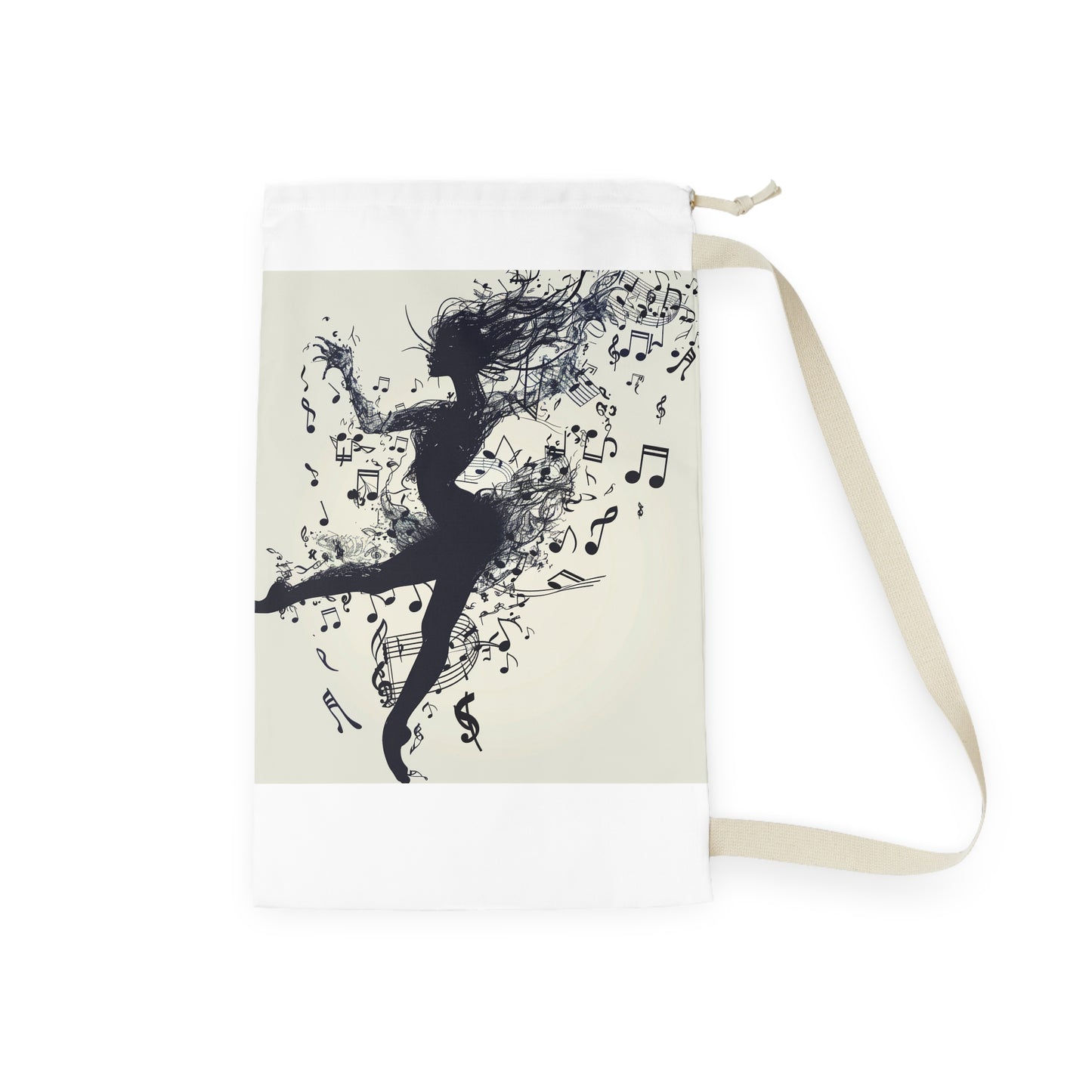 Stylish Dance & Music Laundry Bag - Elevate Your Routine with this Artistic Silhouette Design 🩰🎵