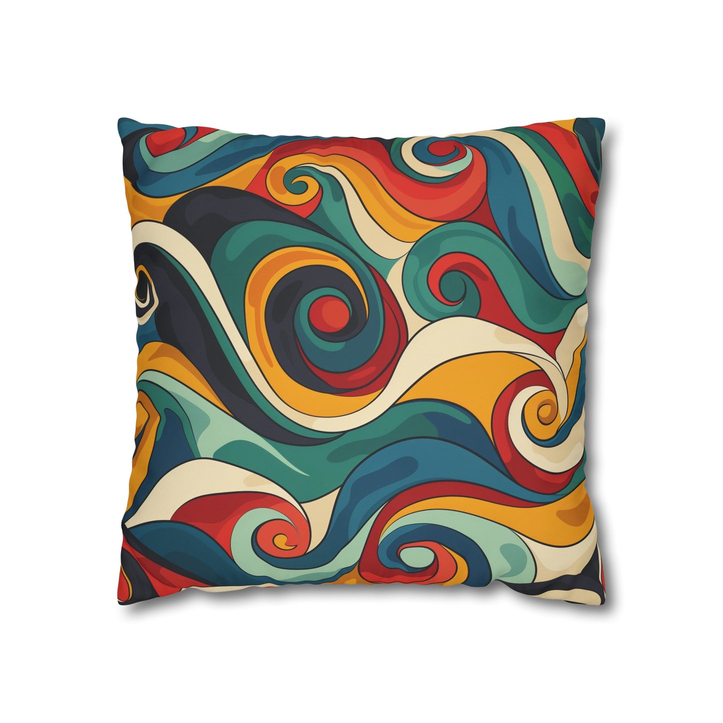 "Vintage Vibes Retro Waves Pillowcase - Vibrant colors and seamless pattern for a retro-chic bedroom decor upgrade"