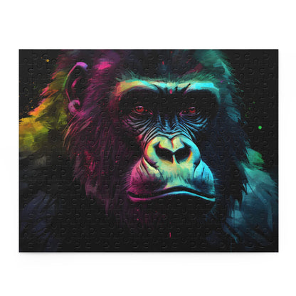 Gorilla Neon Watercolor Jigsaw Puzzle