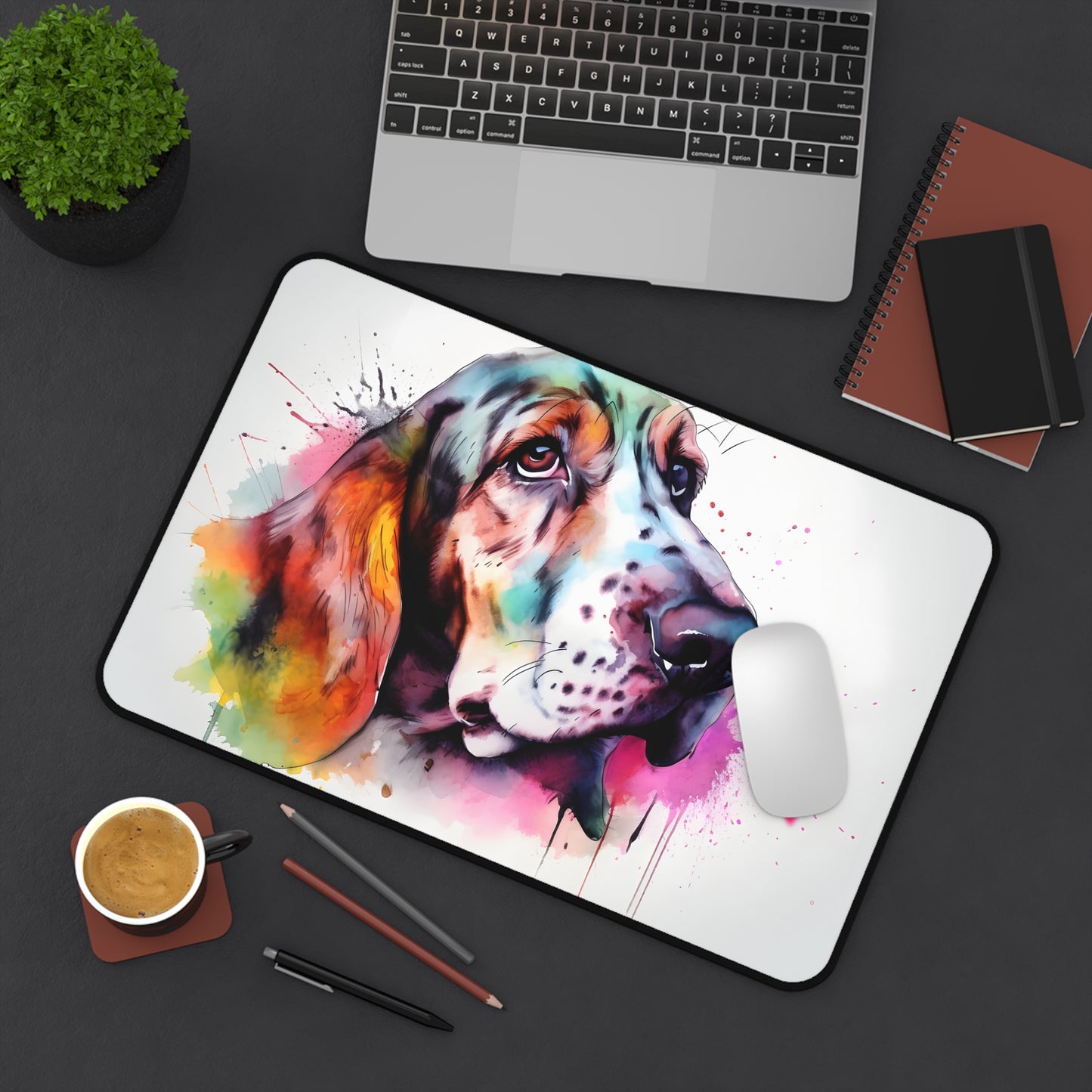 Adorable Basset Hound Desk Mat for Cute and Playful Workspace Protection