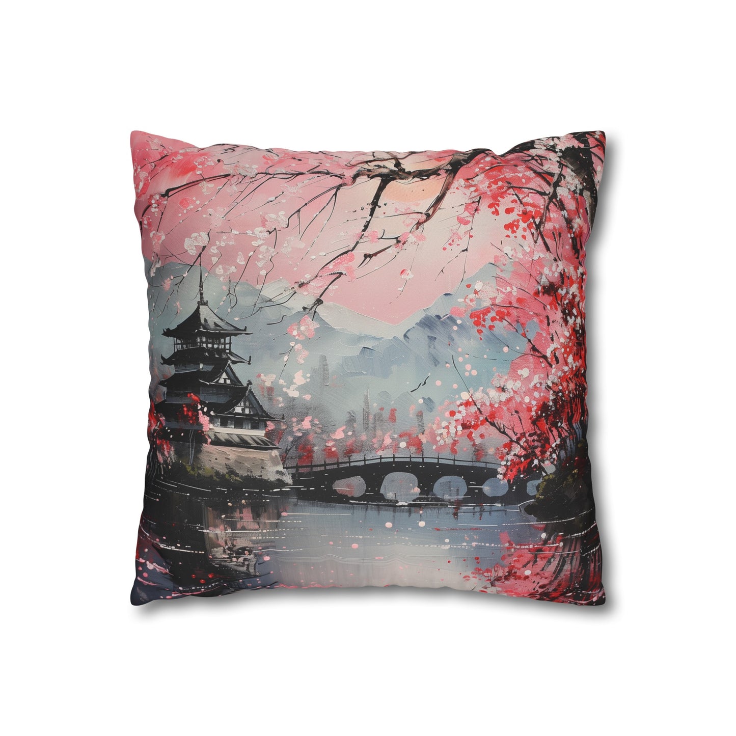 "Spring Sakura Pillowcase - Embrace the beauty of cherry blossoms with this elegant and comfortable pillowcase, perfect for all seasons"