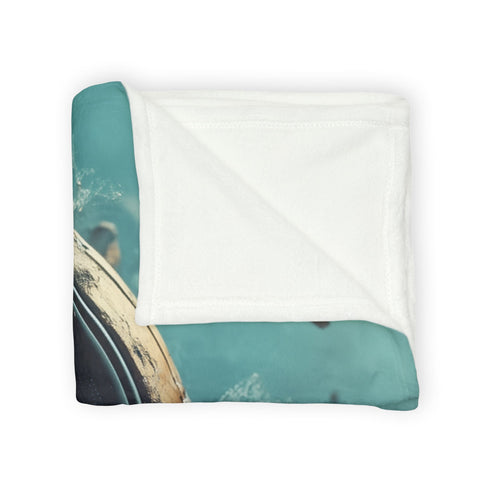 Music Floating from Cracked Speaker Plan Plush Fleece Throw Blanket